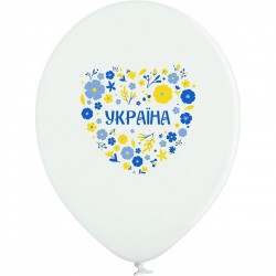 Шар с гелием, с рис "Україна" орнамент, обработан HiFloat (1шт)